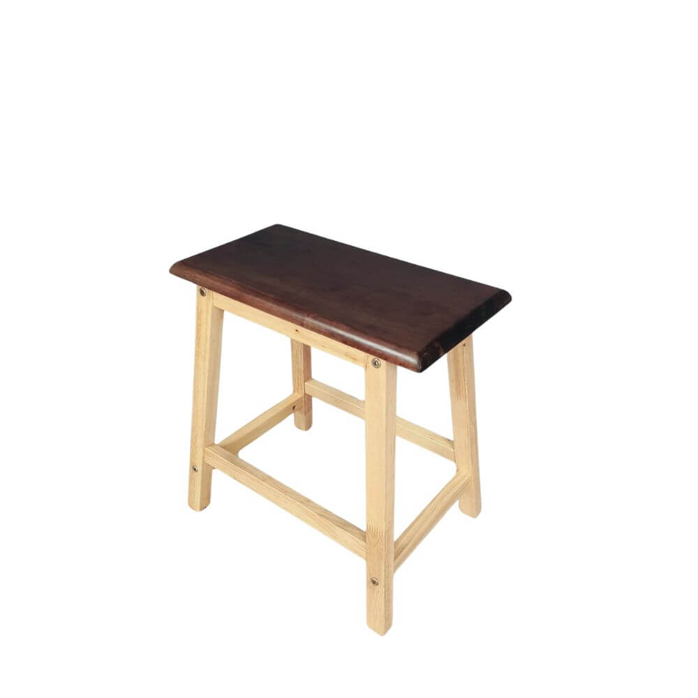 เก้าอี้บาร์ ไม้ยางพาราแท้ เก้าอี้สตูล EVERGREEN FURNITURE STC-18 43X23X45 CM. สีน้ำตาลเข้ม / สีไม้ธรรมชาติ