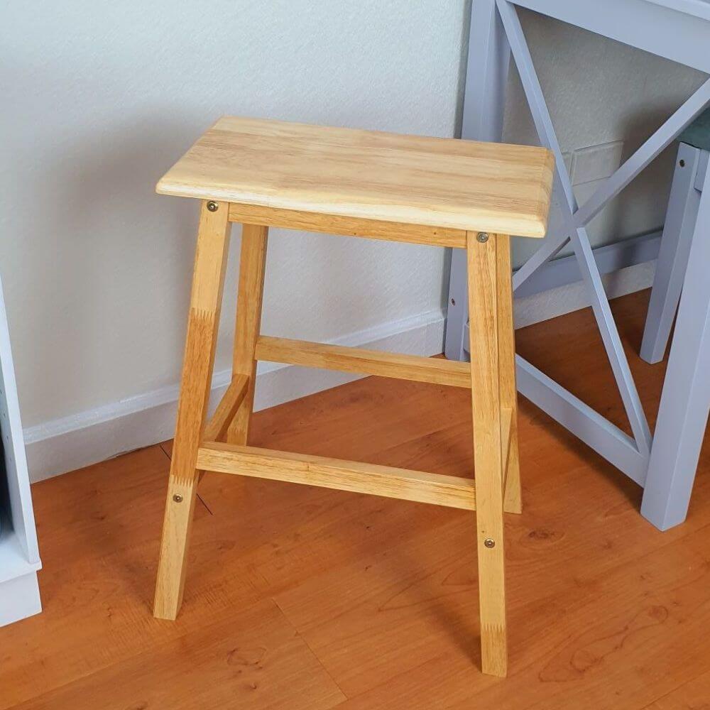 เก้าอี้บาร์ ไม้ยางพาราแท้ เก้าอี้สตูล EVERGREEN FURNITURE STC-24 43X23X60 CM. สีไม้ธรรมชาติ 2 ตัว / กล่อง
