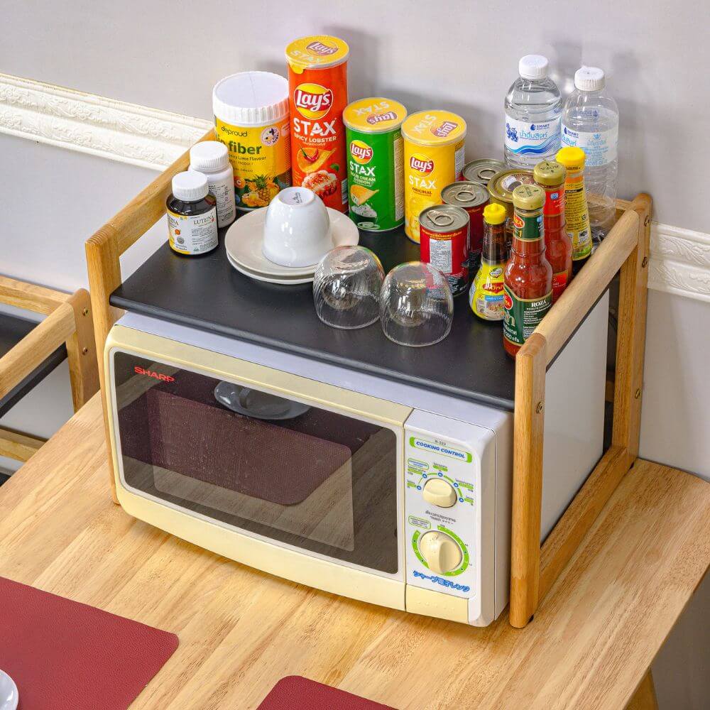 ชั้นวางไมโครเวฟ EVERGREEN FURNITUR SDTS-HN 52*37*36 CM สีไม้ธรรมชาติ ขอบเหลี่ยม_2