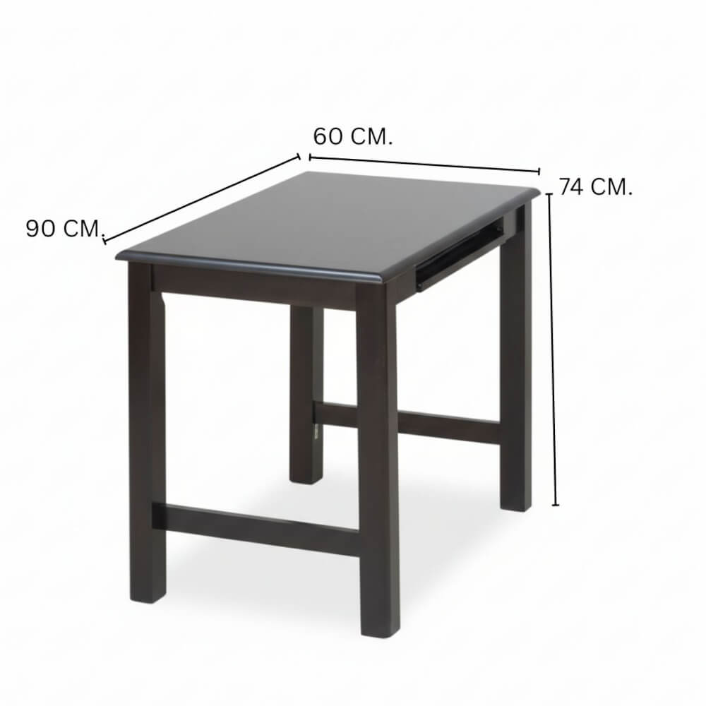 โต๊ะทำงาน CWT EVERGREEN FURNITURE ขนาด 90X60X74 ซม. สีวอลนัท ไม้ยางพารา_2