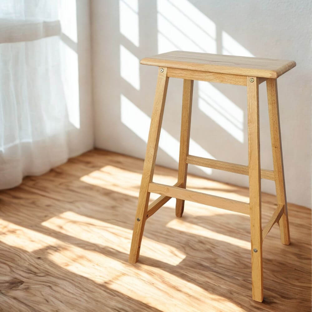 เก้าอี้บาร์ ไม้ยางพาราแท้ เก้าอี้สตูล EVERGREEN FURNITURE STC-29 43X23X73 CM. สีไม้ธรรมชาติ