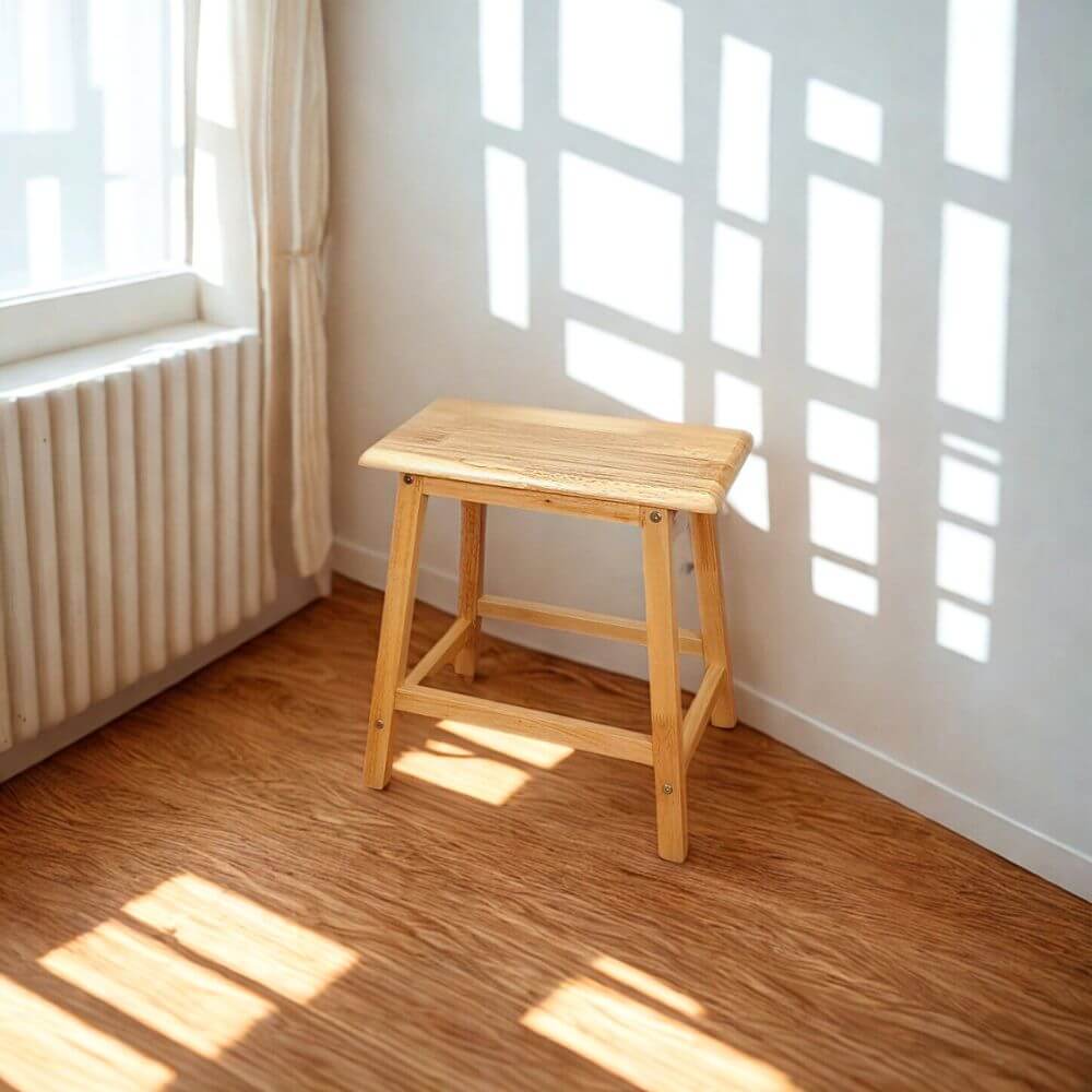 เก้าอี้บาร์ ไม้ยางพาราแท้ เก้าอี้สตูล EVERGREEN FURNITURE STC-18 43X23X45 CM. สีไม้ธรรมชาติ 2 ตัว / กล่อง