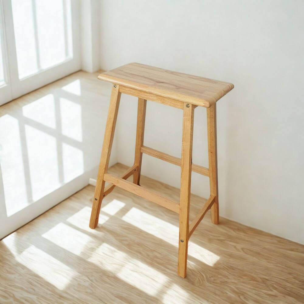 เก้าอี้บาร์ ไม้ยางพาราแท้ เก้าอี้สตูล EVERGREEN FURNITURE STC-29 43X23X73 CM. สีไม้ธรรมชาติ