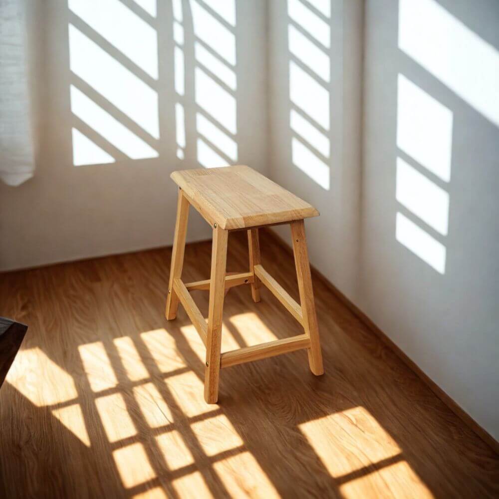 เก้าอี้บาร์ ไม้ยางพาราแท้ เก้าอี้สตูล EVERGREEN FURNITURE STC-18 43X23X45 CM. สีไม้ธรรมชาติ 2 ตัว / กล่อง