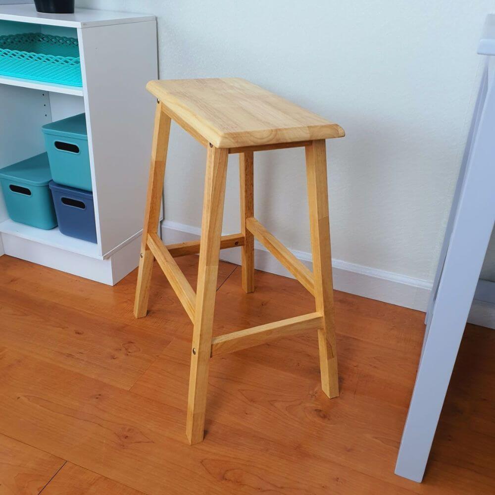 เก้าอี้บาร์ ไม้ยางพาราแท้ เก้าอี้สตูล EVERGREEN FURNITURE STC-24 43X23X60 CM. สีไม้ธรรมชาติ 2 ตัว / กล่อง
