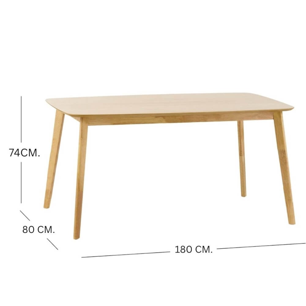 โต๊ะทานอาหารไม้ยางพารา EVERGREEN FURNITURE 180X80X74 ซม. สีน้ำตาลธรรมชาติ