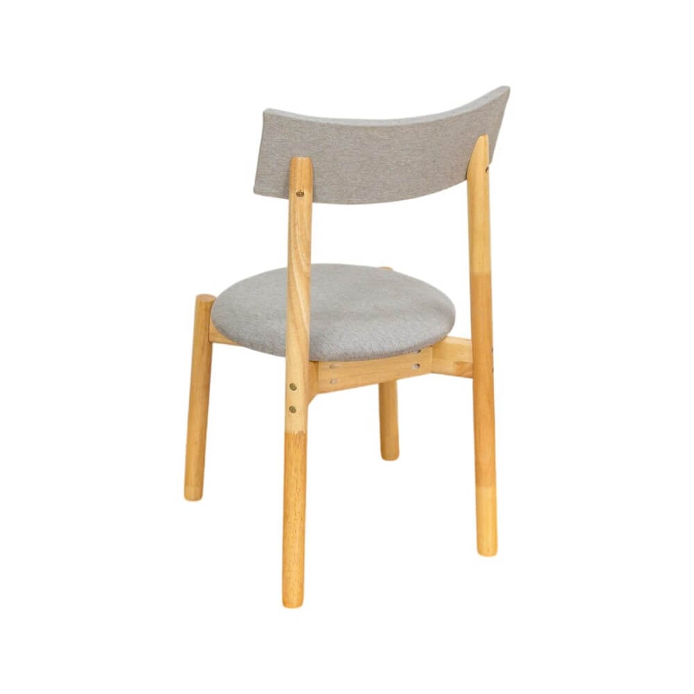 เก้าอี้ทานข้าวไม้ยางพารา EVERGREEN FURNITURE PLUS CHAIR 43X45X88 CM. เบาะผ้าสีเทา สีไม้ธรรมชาติ 2ตัว/กล่อง ประกอบส่ง_4