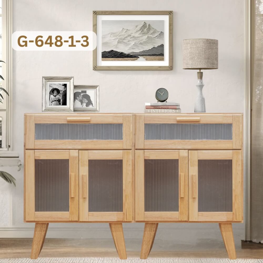 ตู้เตี้ยอเนกประสงค์ EVERGREEN FURNITURE . G-648-1-3 ขนาด 60X40X80ซม. สีธรรมชาติ