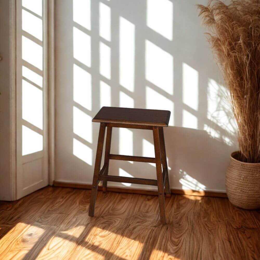 เก้าอี้บาร์ ไม้ยางพาราแท้ เก้าอี้สตูล EVERGREEN FURNITURE STC-24 43X23X60 CM. สีน้ำตาลเข้ม