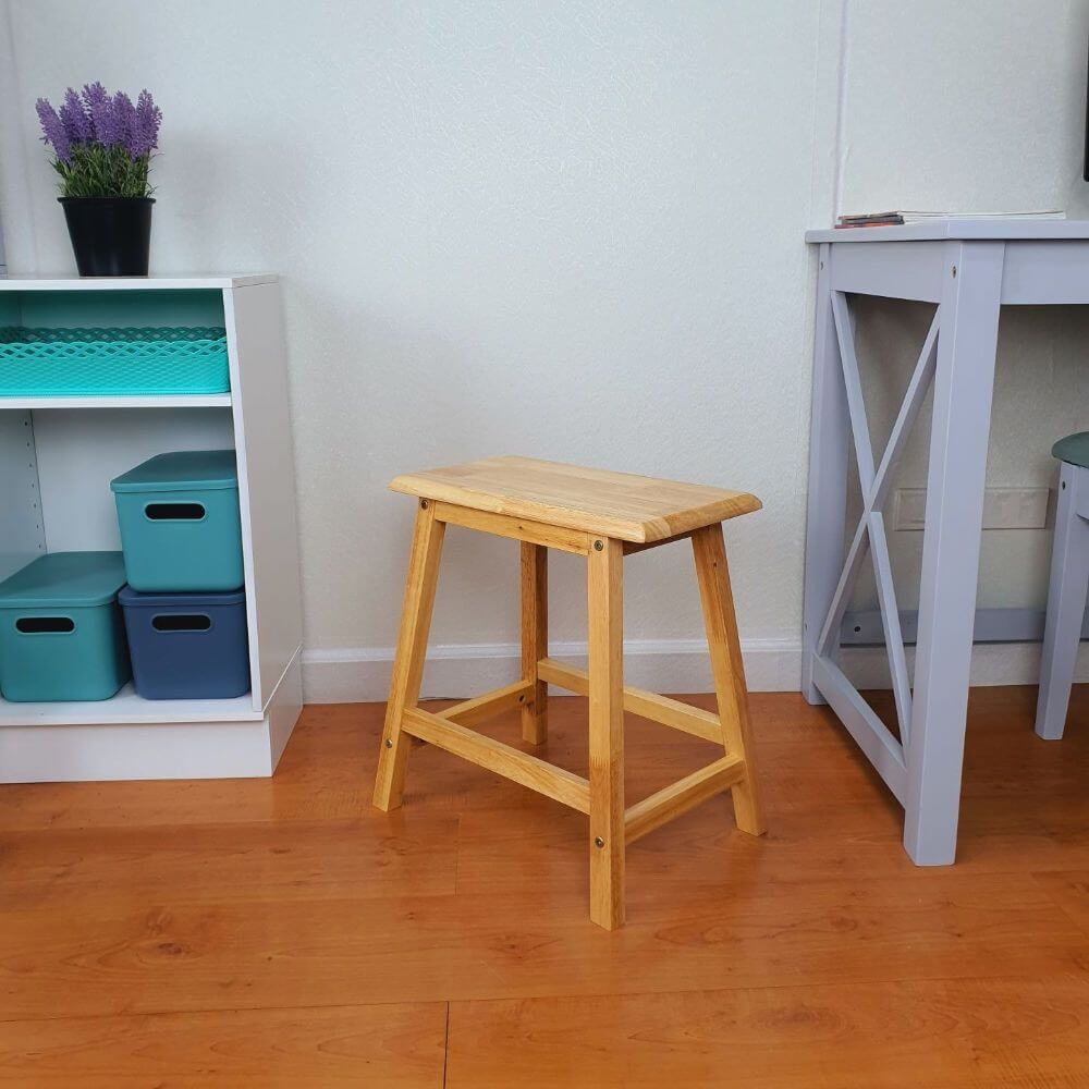 เก้าอี้บาร์ ไม้ยางพาราแท้ เก้าอี้สตูล EVERGREEN FURNITURE STC-18 43X23X45 CM. สีไม้ธรรมชาติ 2 ตัว / กล่อง