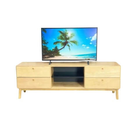ตู้วางทีวี EVERGREEN FURNITURE G-4184-10G-4 174X40X65  สีน้ำตาลธรรมชาติ-สีดำ_0