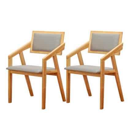 เก้าอี้ห้องอาหารไม้ยางพารา EVERGREEN FURNITURE  เบาะผ้าสีเทา 50X51X84 ซม. สีไม้ธรรมชาติ  2ตัว / กล่อง_0