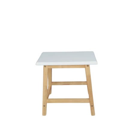 เก้าอี้บาร์ ไม้ยางพาราแท้ เก้าอี้สตูล EVERGREEN FURNITURE STC-18 43X23X45 CM. สีขาว / สีไม้ธรรมชาติ_0