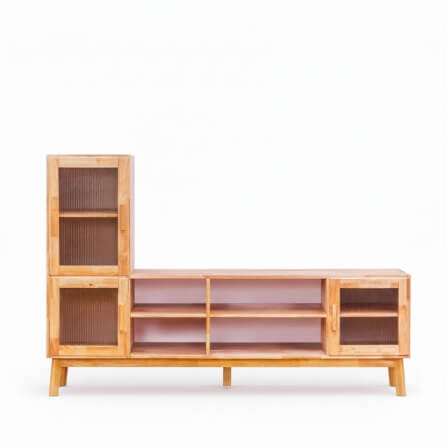 ตู้วางทีวี EVERGREEN FURNITURE รุ่น GL-18-FWR-3-5 ไม้ยางพารา สีไม้ธรรมชาติ_0