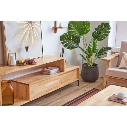 ตู้วางทีวี EVERGREEN FURNITURE  G-1840-2  180X40X45  สีน้ำตาลธรรมชาติ_2