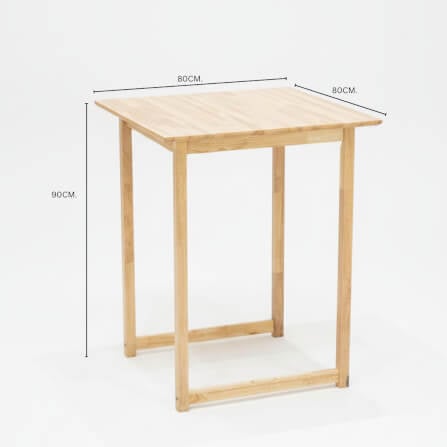 โต๊ะบาร์ไม้ยางพารา EVERGREEN FURNITURE TC 80X80X90ซม. สีน้ำตาลธรรมชาติ_2