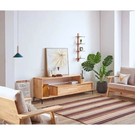 ตู้วางทีวี EVERGREEN FURNITURE  G-1840-2  180X40X45  สีน้ำตาลธรรมชาติ_3