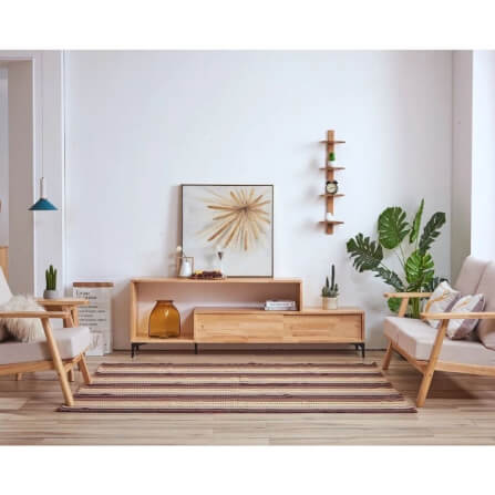 ตู้วางทีวี EVERGREEN FURNITURE  G-1840-2  180X40X45  สีน้ำตาลธรรมชาติ_6