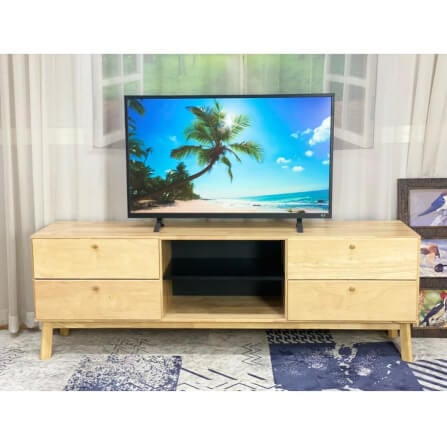 ตู้วางทีวี EVERGREEN FURNITURE G-4184-10G-4 174X40X65  สีน้ำตาลธรรมชาติ-สีดำ_3