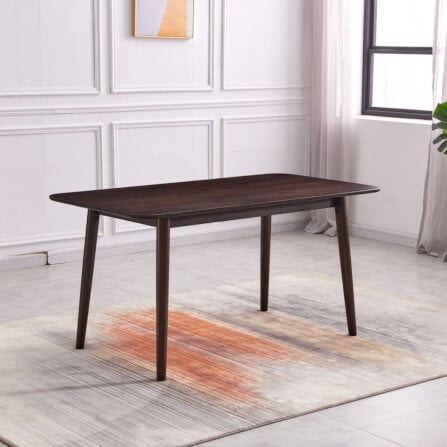 โต๊ะทานอาหารไม้ยางพารา EVERGREEN FURNITURE 120X74X74 ซม. สีน้ำตาลเข้ม_2