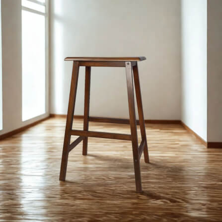 เก้าอี้บาร์ ไม้ยางพาราแท้ เก้าอี้สตูล EVERGREEN FURNITURE STC-29 43X23X73 CM. สีน้ำตาลเข้ม_3