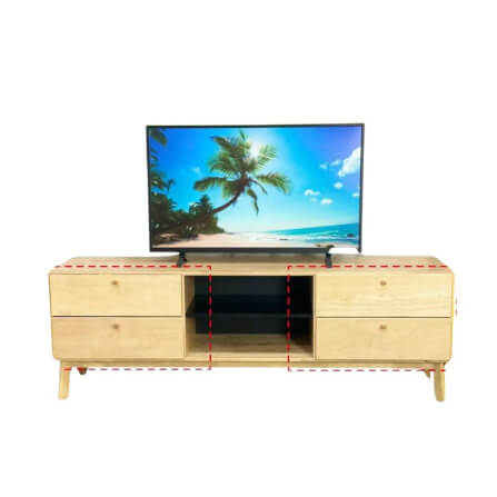 ตู้วางทีวี EVERGREEN FURNITURE G-4184-10G-4 174X40X65  สีน้ำตาลธรรมชาติ-สีดำ_1