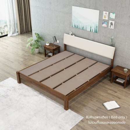 เตียง 5 ฟุต EVERGREEN FURNITURE B-1520-D-PU18 สีไม้เข้ม_2