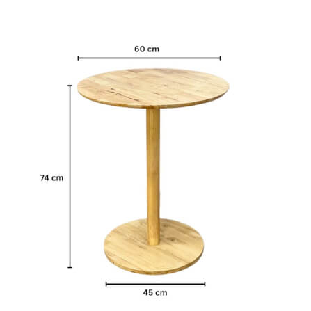 โต๊ะกลมฐานกลม EVERGREEN FURNITURE CT 60X60X74 ซม. สีไม้ธรรมชาติ_2