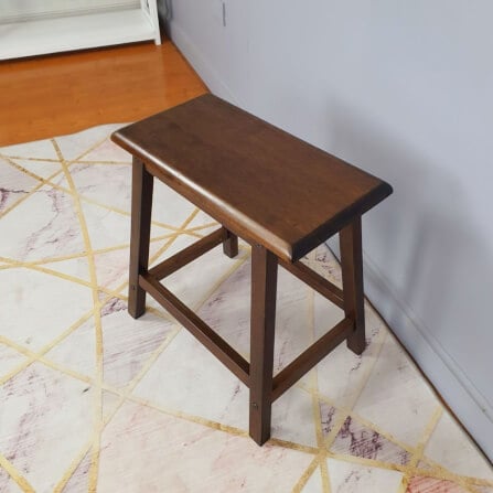 เก้าอี้บาร์ ไม้ยางพาราแท้ เก้าอี้สตูล EVERGREEN FURNITURE STC-18 43X23X45 CM. สีน้ำตาลเข้ม_2