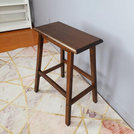 เก้าอี้บาร์ ไม้ยางพาราแท้ เก้าอี้สตูล EVERGREEN FURNITURE STC-24 43X23X60 CM. สีน้ำตาลเข้ม_2
