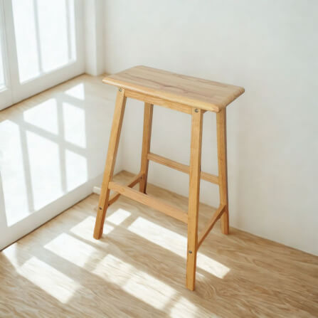เก้าอี้บาร์ ไม้ยางพาราแท้ เก้าอี้สตูล EVERGREEN FURNITURE STC-29 43X23X73 CM. สีไม้ธรรมชาติ_2