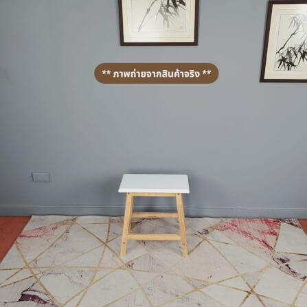 เก้าอี้บาร์ ไม้ยางพาราแท้ เก้าอี้สตูล EVERGREEN FURNITURE STC-18 43X23X45 CM. สีขาว / สีไม้ธรรมชาติ_4