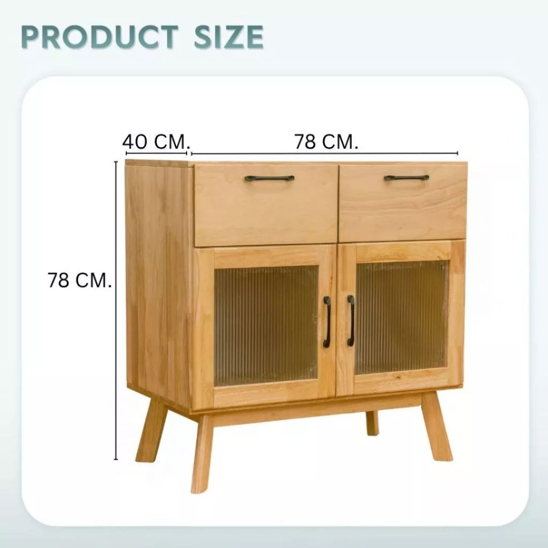 ตู้เตี้ยอเนกประสงค์ EVERGREEN FURNITURE 78ซม. G-78640-F-1 สีธรรมชาติ_3