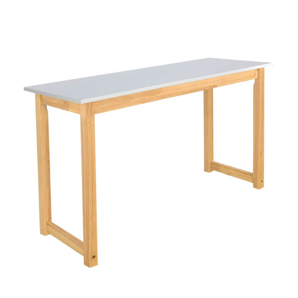 โต๊ะบาร์ไม้ยางพารา Evergreen Furniture TC 120x40x100ซม. สีขาว-สีไม้ธรรมชาติ_3