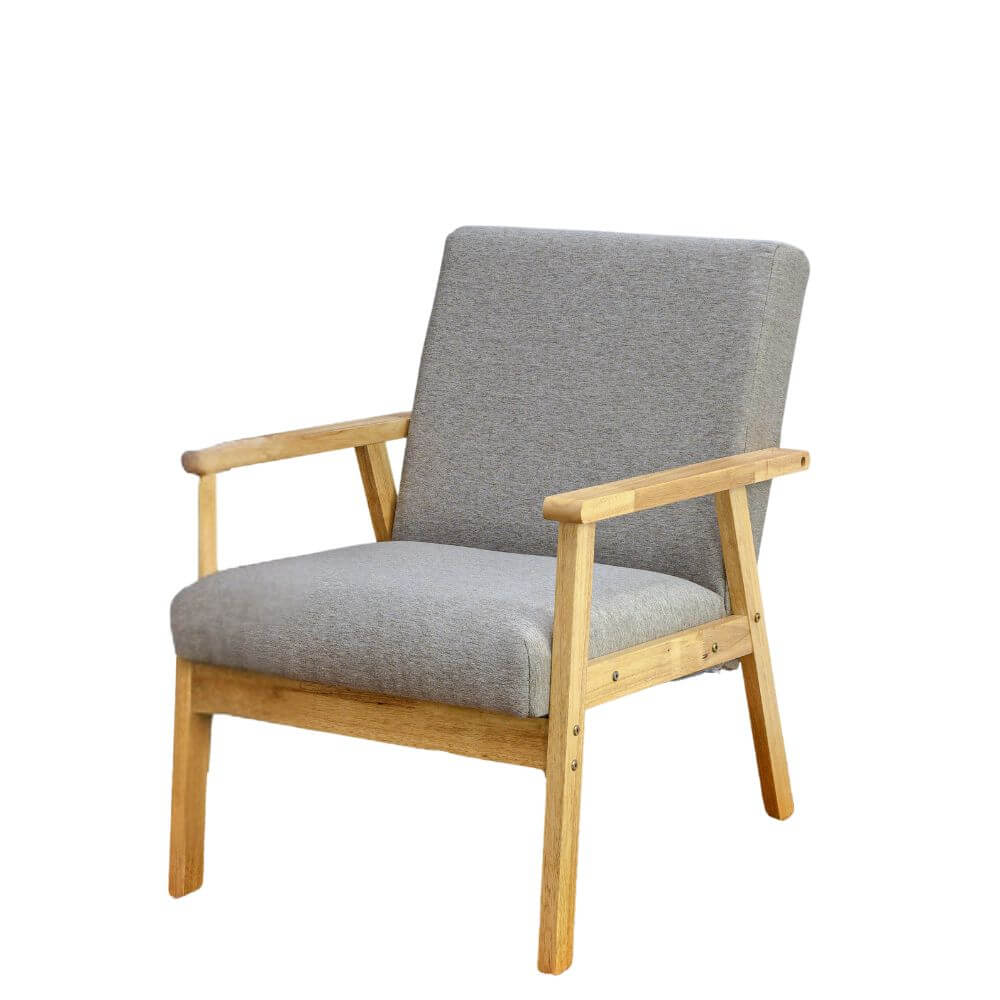 โซฟาไม้ยางพารา 1 ที่นั่ง EVERGREEN FURNITURE S-C-01 74*55*62 สีไม้ธรรมชาติ_0