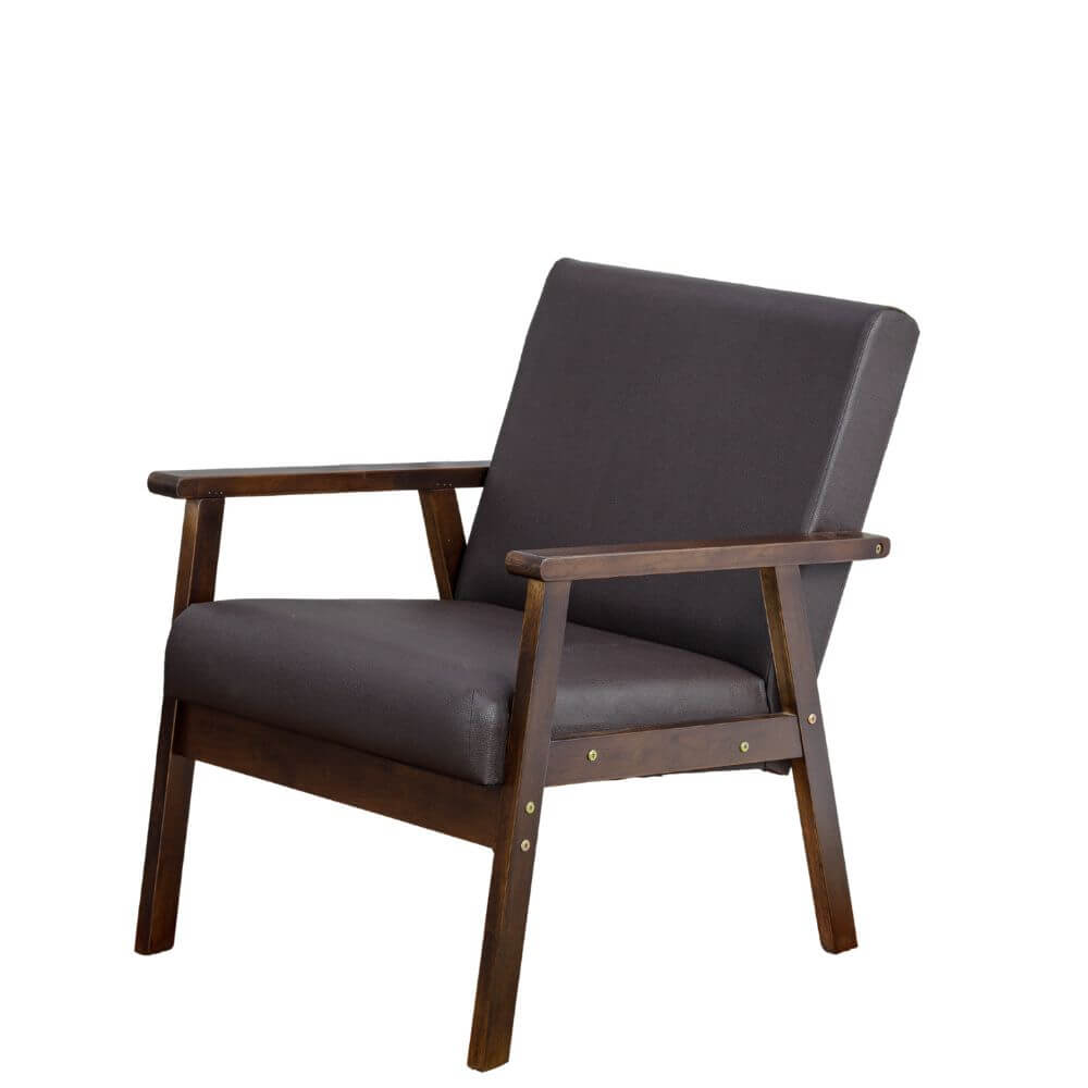 โซฟาไม้ยางพารา 1 ที่นั่ง EVERGREEN FURNITURE S-C-01 74*55*62 เบาะหนัง