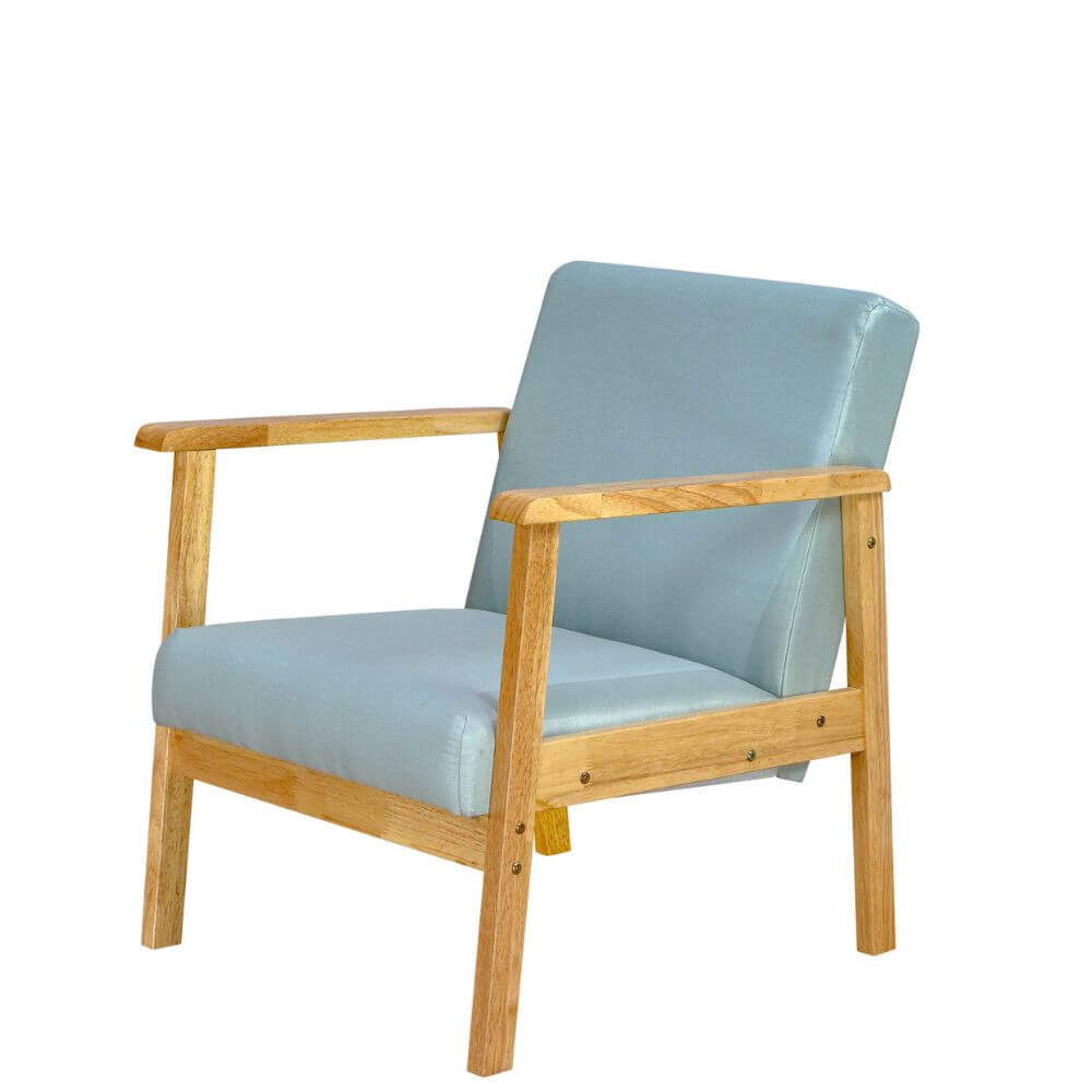 โซฟาไม้ยางพารา 1 ที่นั่ง EVERGREEN FURNITURE S-NC-01 74*55*62 เบาะผ้า ไม้สีธรรมชาติ_0