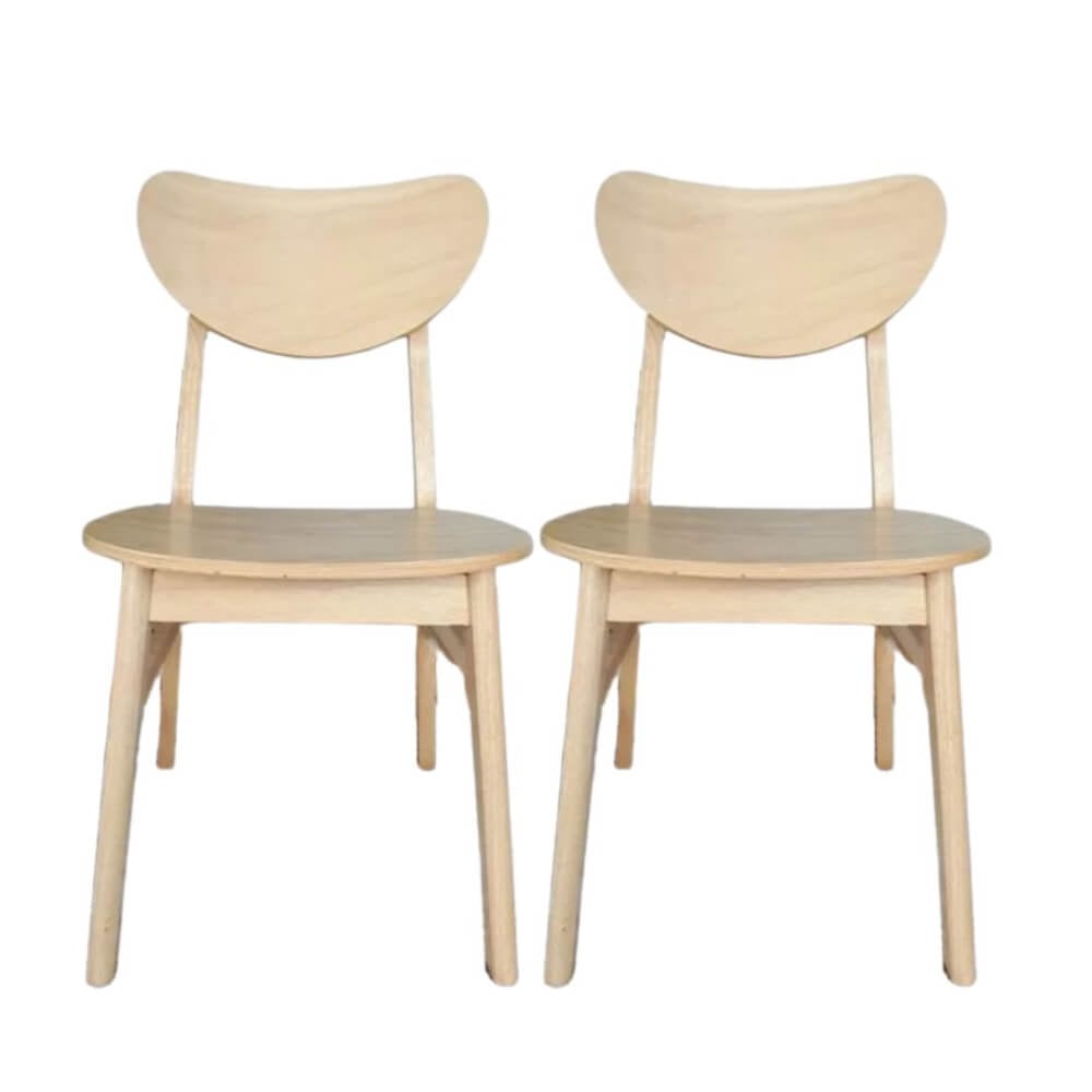 เก้าอี้ทานข้าวไม้ยางพารา  EVERGREEN FURNITURE CB เบาะไม้ 43X53X85 ซม.สีไม้ธรรมชาติ 2ตัว/กล่อง_4
