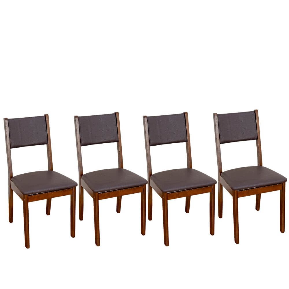 เก้าอี้ทานข้าวไม้ยางพารา EVERGREEN FURNITURE CC1 46X42X89 CM ไม้สีน้ำตาลเข้ม 4 ตัว / กล่อง