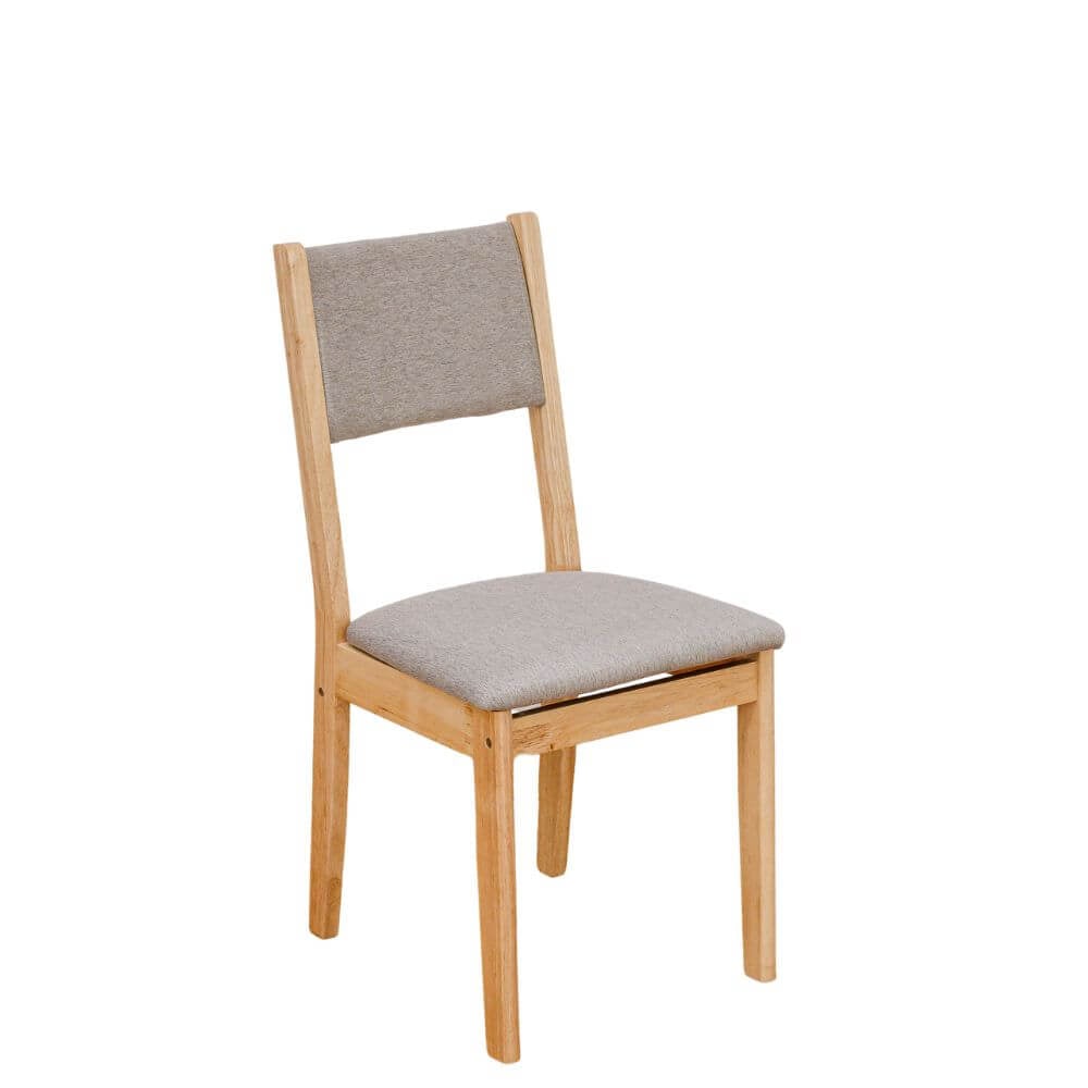 เก้าอี้ทานข้าวไม้ยางพารา EVERGREEN FURNITURE CC1 46X42X89 CM ไม้สีธรรมชาติ เบาะผ้าสีเทา_0