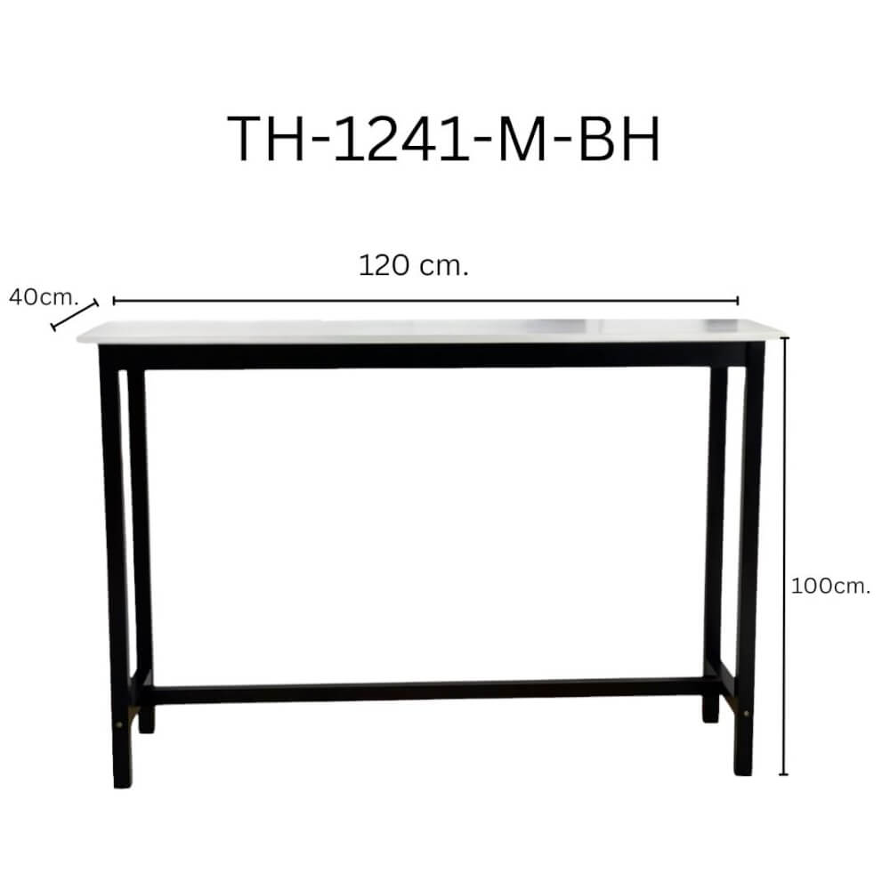 โต๊ะบาร์ไม้ยางพารา Evergreen Furniture TH 120x40x100ซม. สีขาว-สีดำ