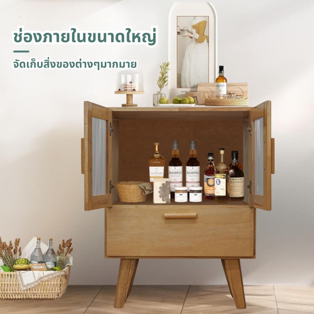 ตู้เตี้ยอเนกประสงค์ EVERGREEN FURNITURE . G-648-2-1  ขนาด 60X40X80ซม. สีธรรมชาติ_1