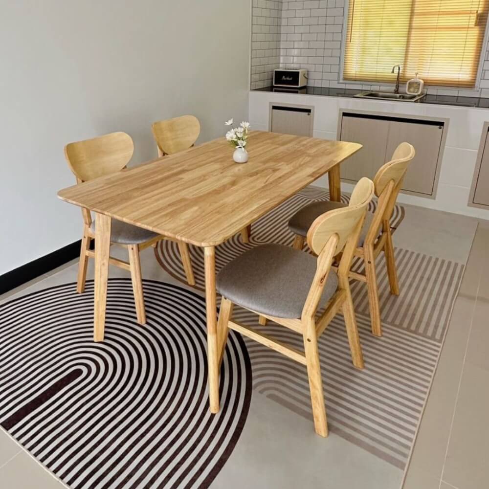 เก้าอี้ทานข้าวไม้ยางพารา  Evergreen Furniture CB  43x53x85 ซม.สีไม้ธรรมชาติ_3