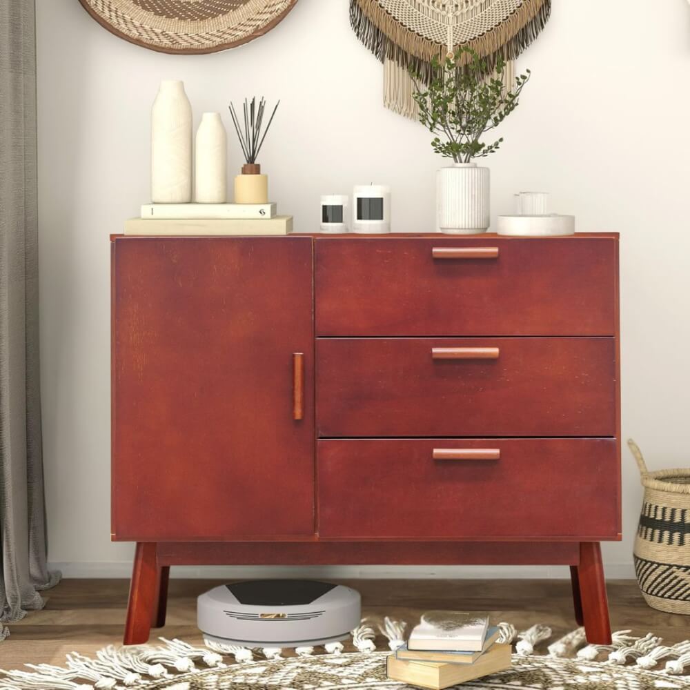 ตู้เตี้ยอเนกประสงค์ EVERGREEN FURNITURE 98 ซม. G-97401-F สีเชอรี่