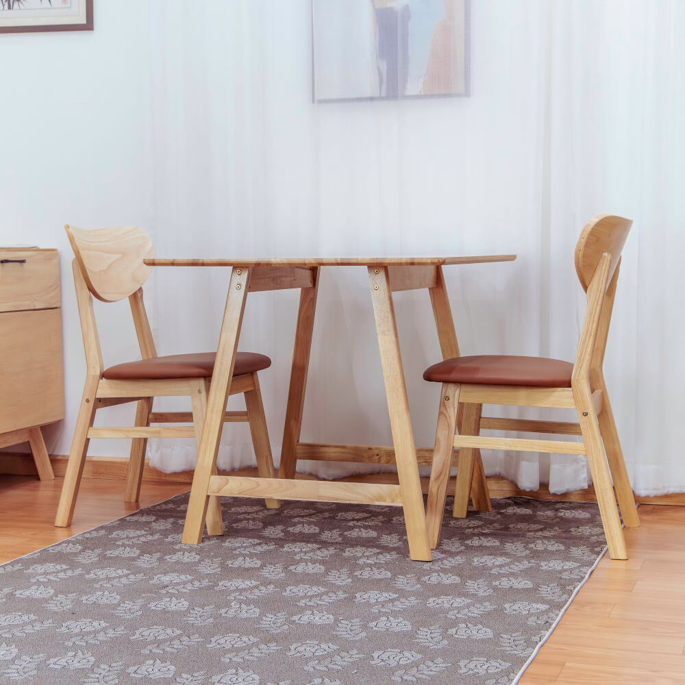 โต๊ะทานอาหารไม้ยางพารา Evergreen Furniture MDT-8080-F+ 80x80x74ซม. สีน้ำตาลธรรมชาติ