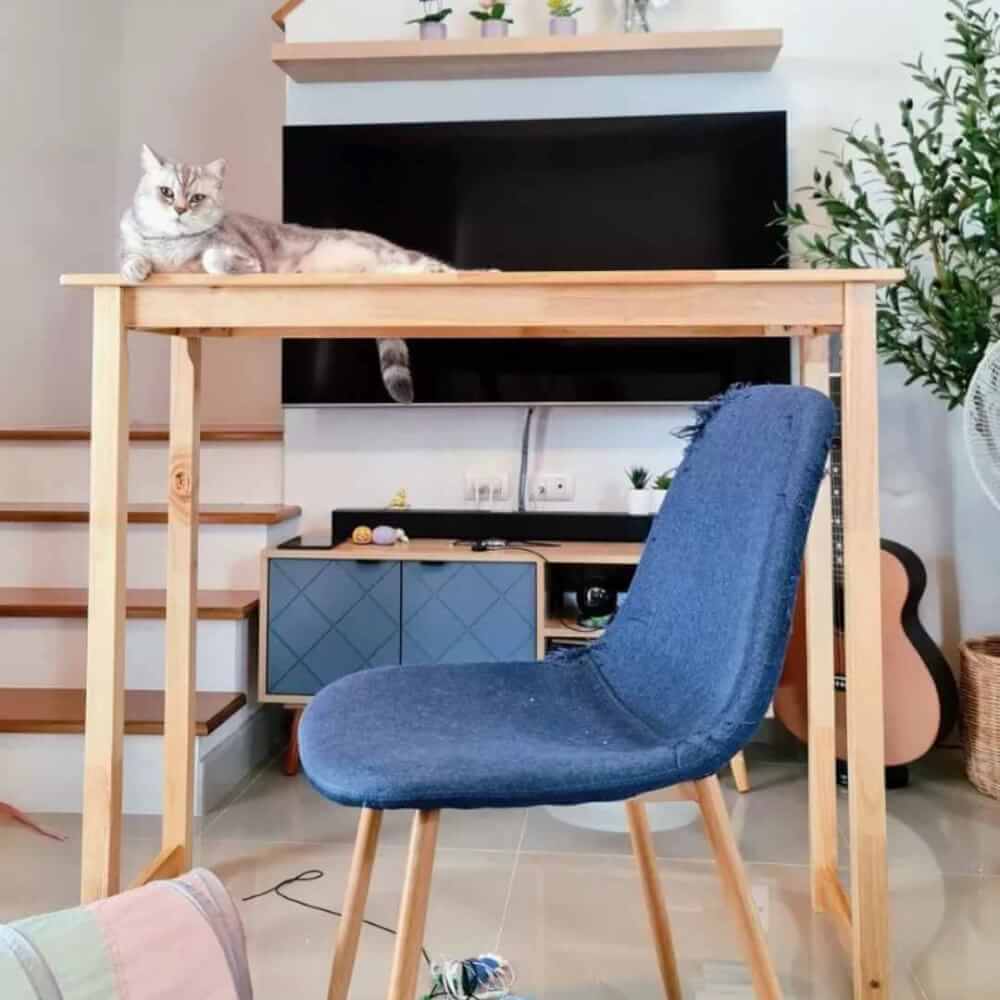 โต๊ะบาร์ไม้ยางพารา Evergreen Furniture TC 120x40x90ซม. สีน้ำตาลธรรมชาติ