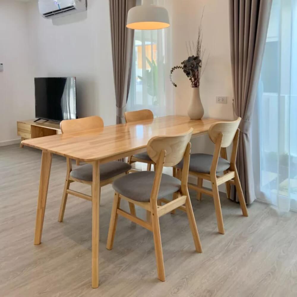 เก้าอี้ทานข้าวไม้ยางพารา  Evergreen Furniture CB  43x53x85 ซม.สีไม้ธรรมชาติ_6