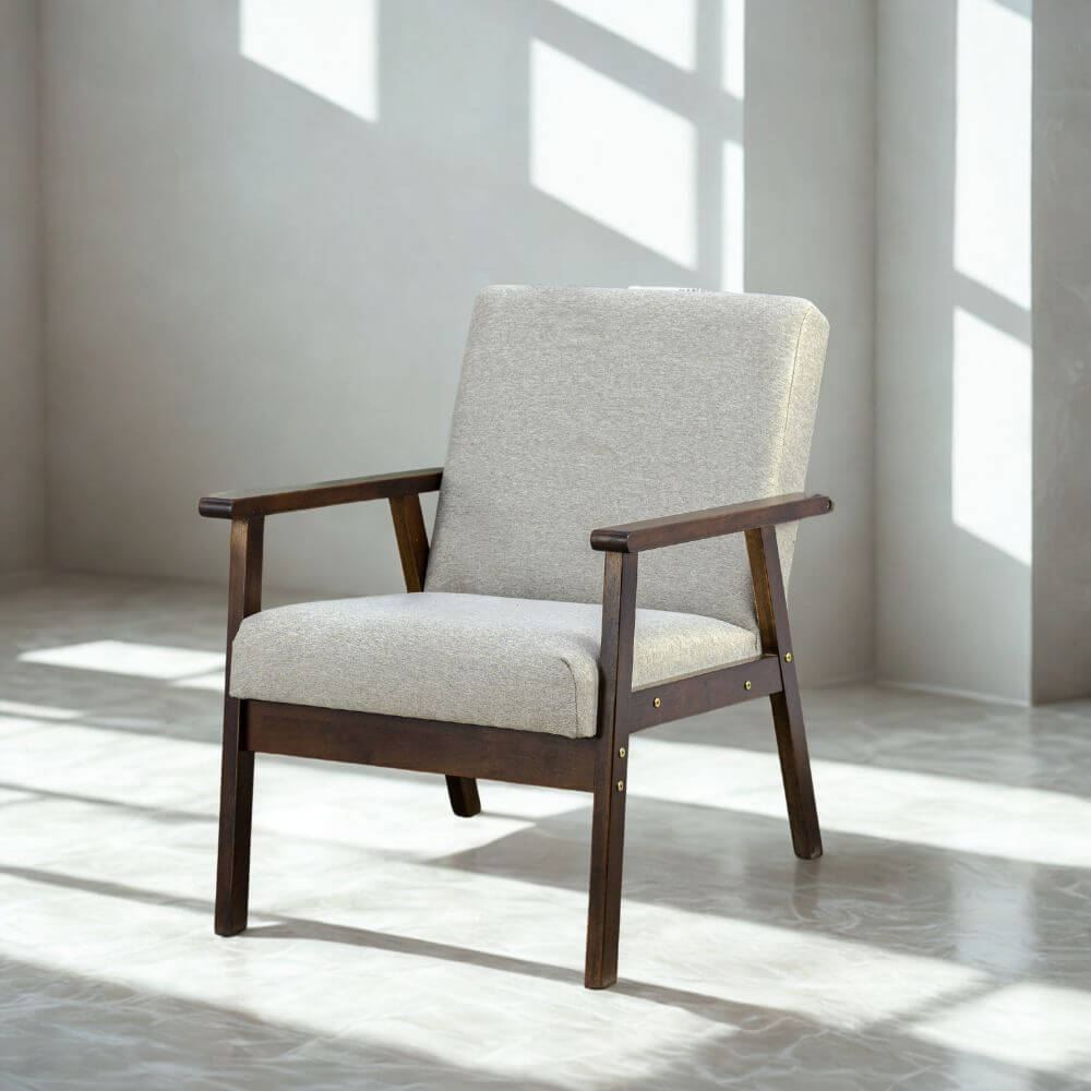 โซฟาไม้ยางพารา 1 ที่นั่ง EVERGREEN FURNITURE S-C-01 74*55*62 สีวอลนัท_3