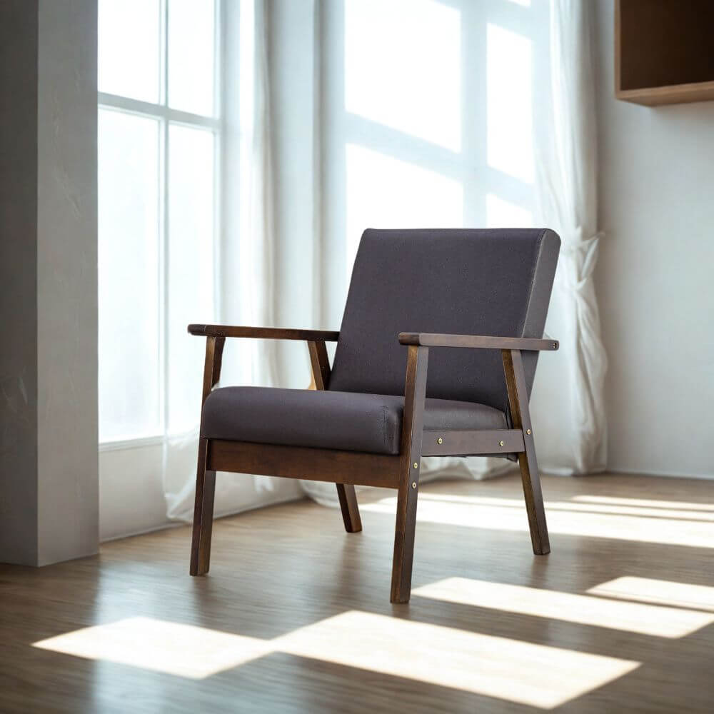 โซฟาไม้ยางพารา 1 ที่นั่ง EVERGREEN FURNITURE S-C-01 74*55*62 เบาะหนัง_3