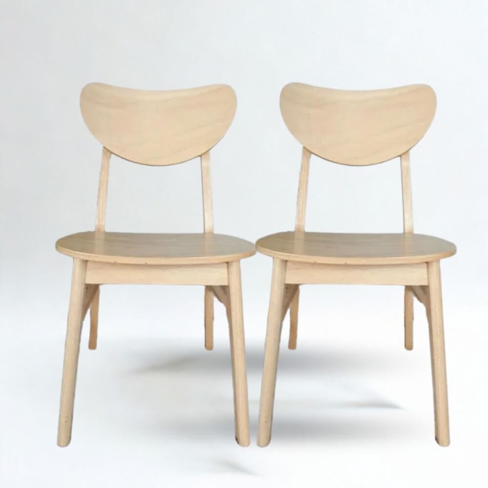 เก้าอี้ทานข้าวไม้ยางพารา  EVERGREEN FURNITURE CB เบาะไม้ 43X53X85 ซม.สีไม้ธรรมชาติ 2ตัว/กล่อง